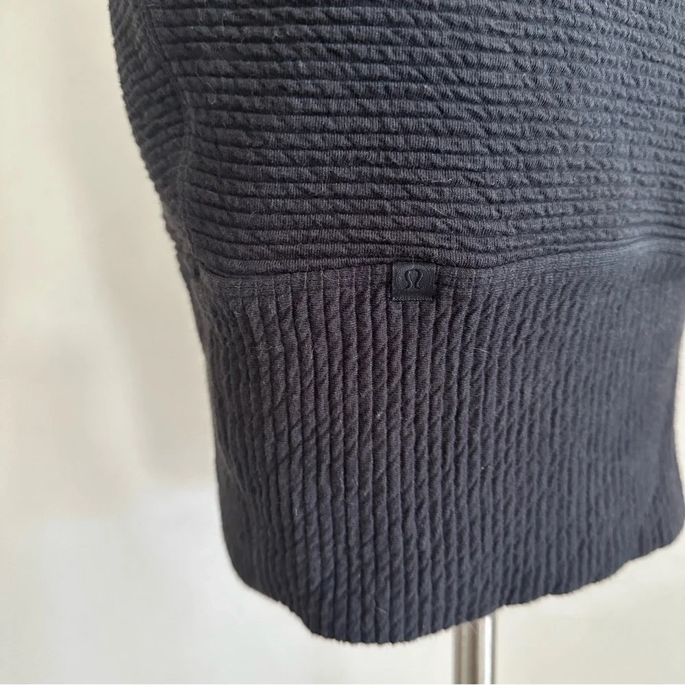 Lululemon Call For Cozy Dress Black Ribbed Sz 4 - Picture 9 of 10